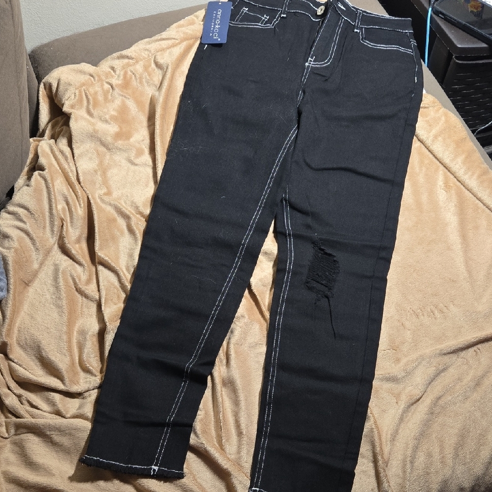 Black Jeans with White Stitching
